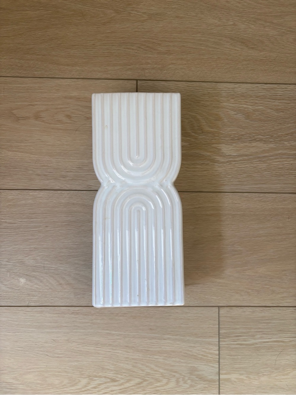 Modern White Ceramic Sculptural Vase - Minimal Accent